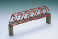 Tomix 3031 Single-track truss iron bridge (F) (red) (with brick piers, 2 piers)