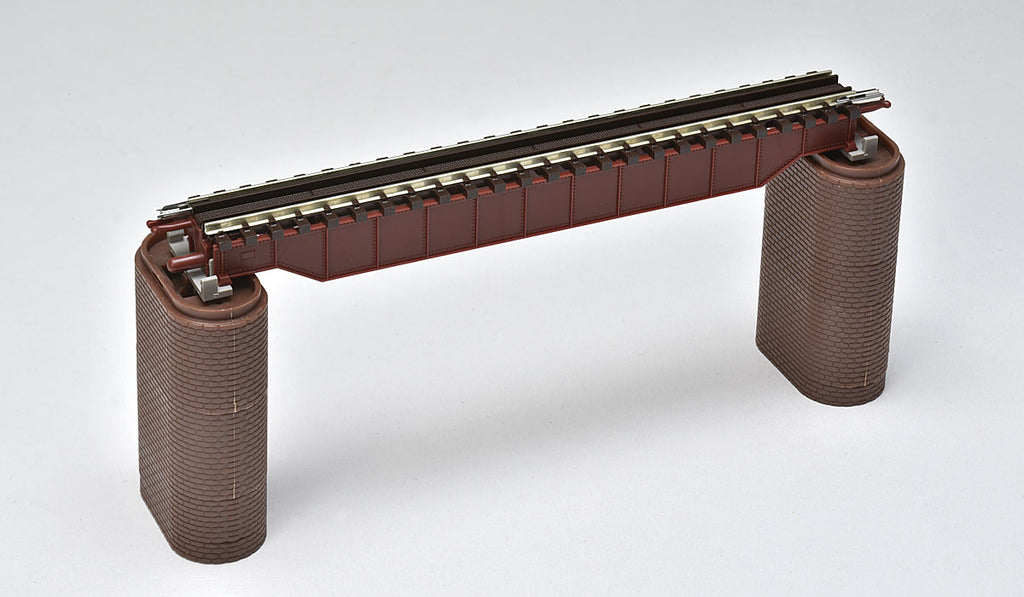 Tomix 3255 Above-level girder bridge S140(F) (red) (with 2 brick piers)