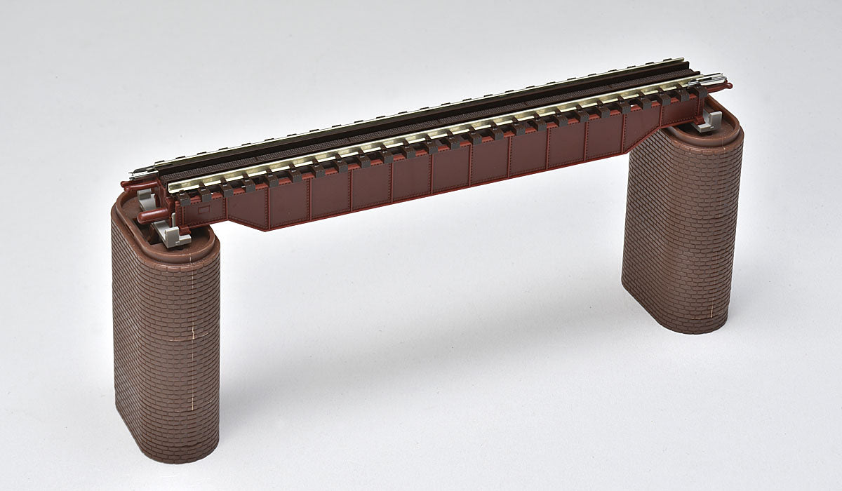 Tomix 3255 Above-level girder bridge S140(F) (red) (with 2 brick piers)