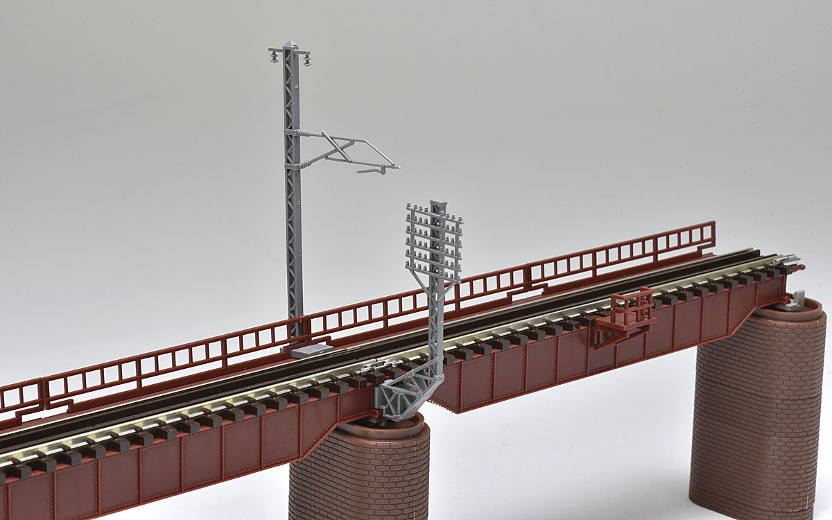 Tomix 3255 Above-level girder bridge S140(F) (red) (with 2 brick piers)
