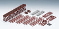 Tomix 3266 Up-level single-track truss iron bridge S280(F) (Red) (with two brick piers)
