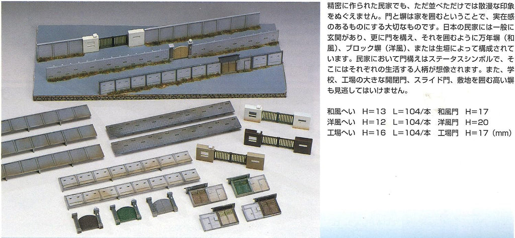 Greenmax 2166 Gate and wall set (Unpainted Kit)