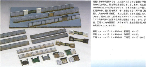 Greenmax 2166 Gate and wall set (Unpainted Kit)